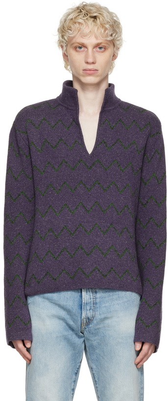 Photo: Acne Studios Purple Jacquard Sweater