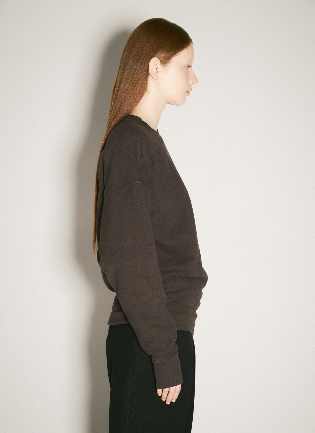 Saint Laurent Logo Patch Fleece Sweatshirt