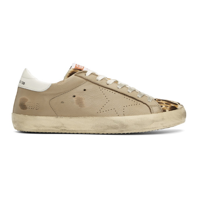 Photo: Golden Goose Tan Leopard Superstar Sneakers