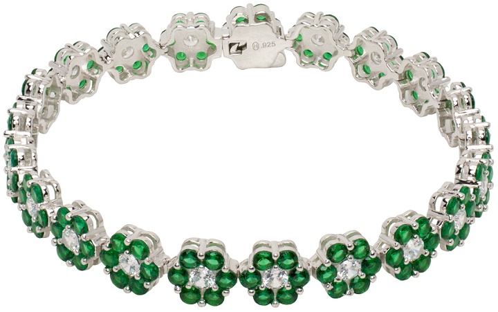Photo: Hatton Labs Silver & Green Daisy Tennis Bracelet