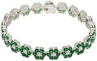 Hatton Labs Silver & Green Daisy Tennis Bracelet