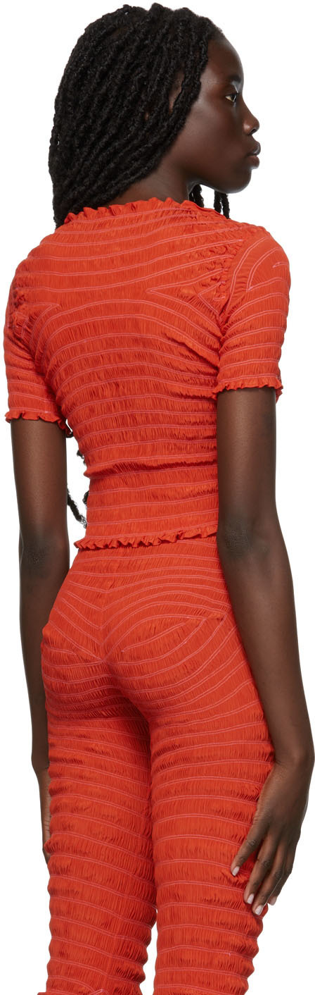 Gauntlett Cheng SSENSE Exclusive Red Linear Elastic T-Shirt