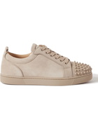 CHRISTIAN LOUBOUTIN - Louis Junior Spikes Cap-Toe Suede Sneakers - Neutrals