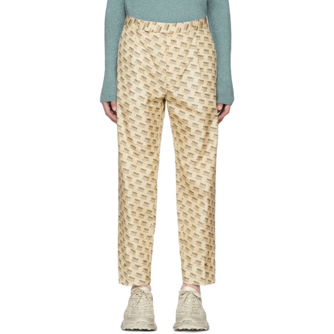Photo: Gucci Tan All Over Logo Formal Trousers
