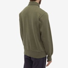 Universal Works Men's Half Zip Sweat in Green