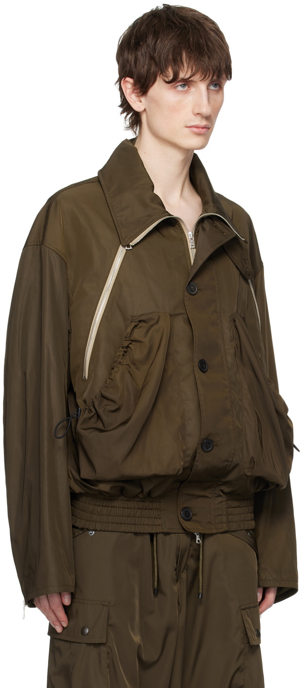Dries Van Noten Brown Zip-Up Jacket Dries Van Noten