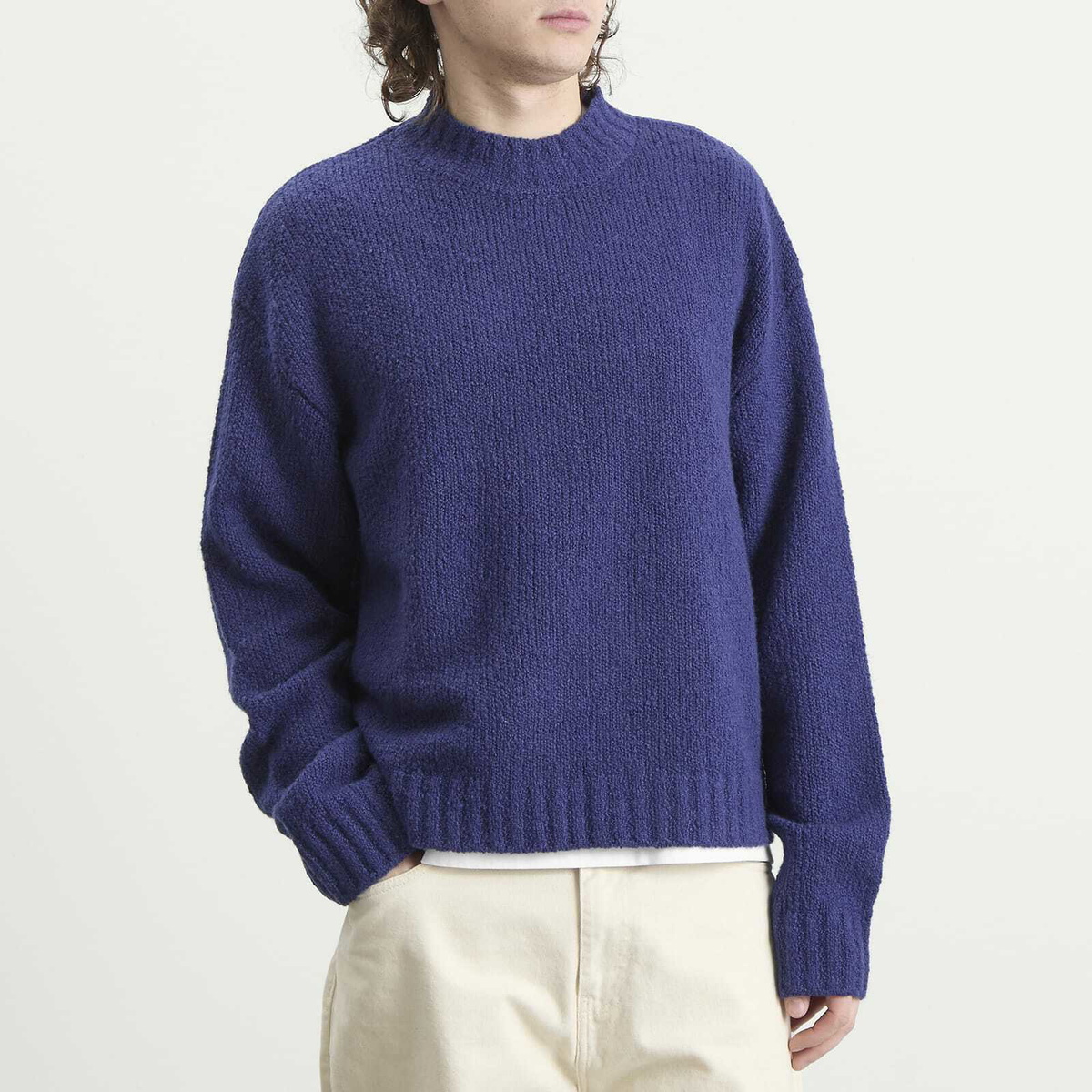 Bound Men's Cropped Wool Jumper in Navy