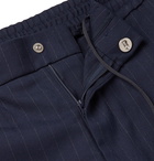 NN07 - Foss Tapered Pinstriped Flannel Trousers - Blue