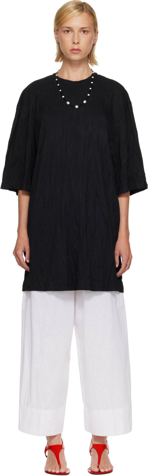 TOTEME Black Relaxed Tee Minidress