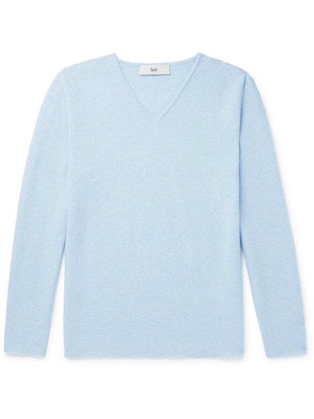 Photo: SÉFR - Linus Knitted Sweater - Blue - S