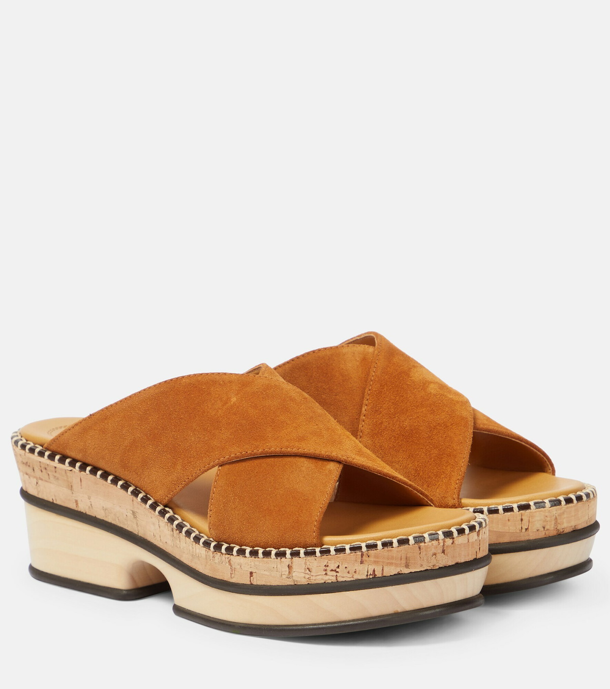 Chloe クロエ LAIA レザー 厚底 プラットフォーム サンダル キャメル Chloe - Laia suede sandals Chloe