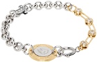IN GOLD WE TRUST PARIS SSENSE Exclusive Silver & Gold Cross Bracelet