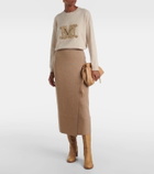 Max Mara Logo embellished wool and cashmere sweater