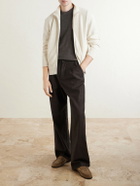 PIACENZA 1733 - Knitted Silk and Linen-Blend Zip-Up Cardigan - Neutrals