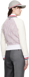 Thom Browne White Shawl Collar Cardigan
