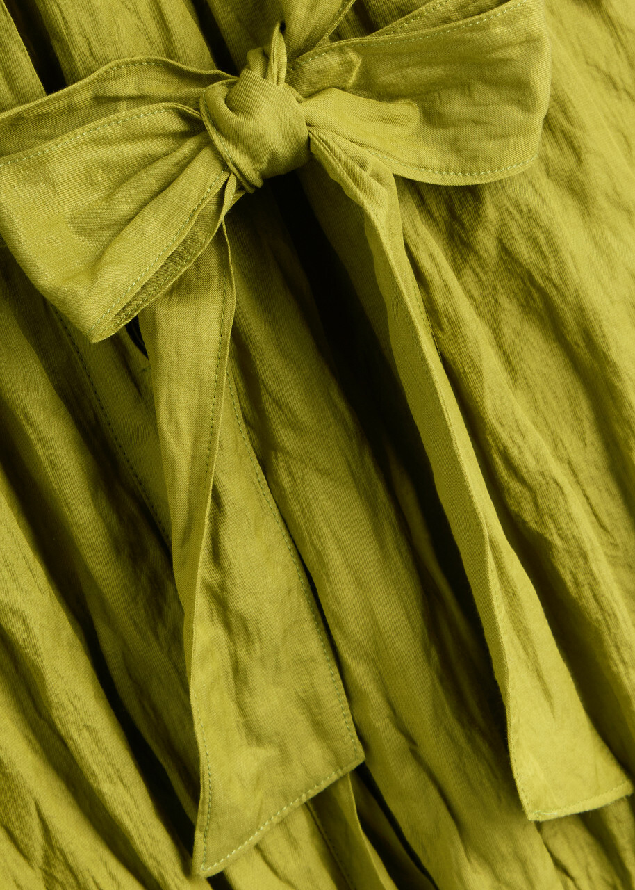 Forte_forte Crinkled Cotton-blend Midi Dress Mid Green