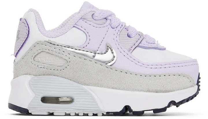 Photo: Nike Baby Purple & White Air Max 90 LTR Sneakers
