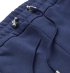 Balmain - Tapered Logo-Print Loopback Cotton-Jersey Sweatpants - Blue