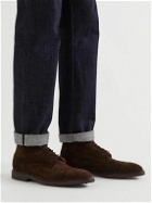 George Cleverley - Toby Suede Brogue Boots - Brown