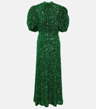 Rotate Birger Christensen Embellished puff-sleeve maxi dress