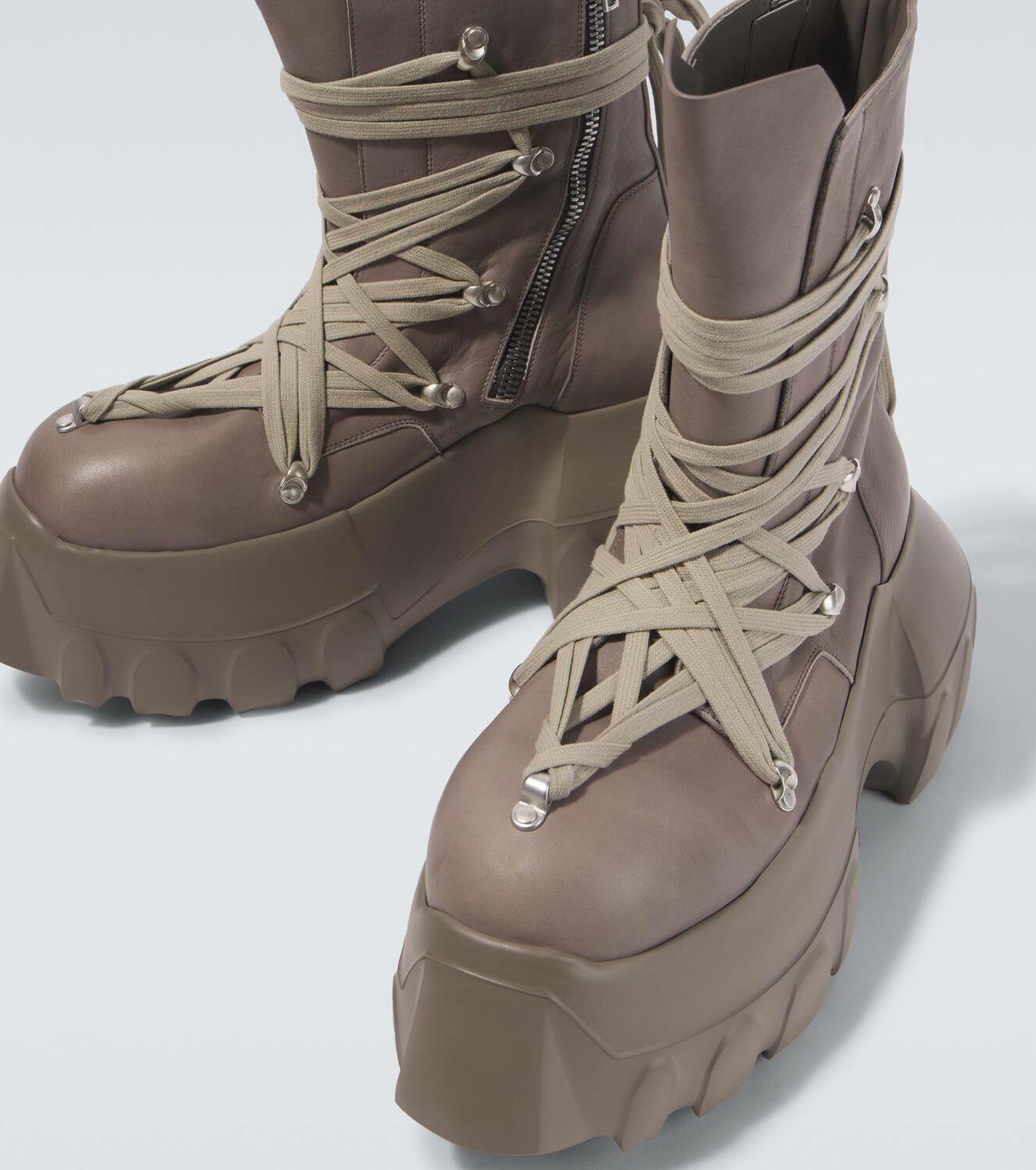 Rick Owens Megalaced Mega Tractor leather combat boots Rick Owens