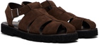 Paul Smith Brown Suede Sandoval Fisherman Sandals