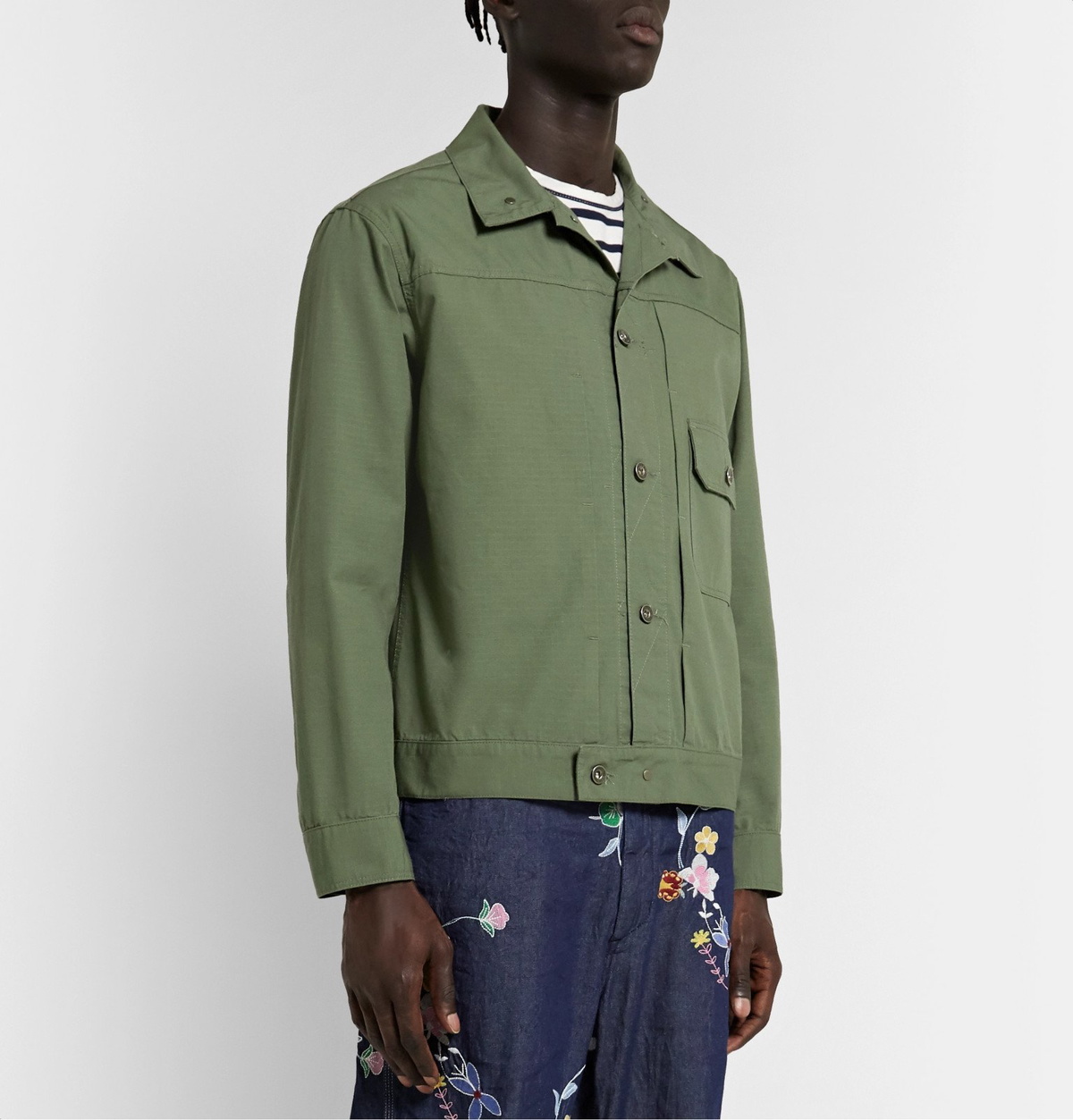 Engineered Garments - Cotton-Ripstop Trucker Jacket - Green Engineered  Garments