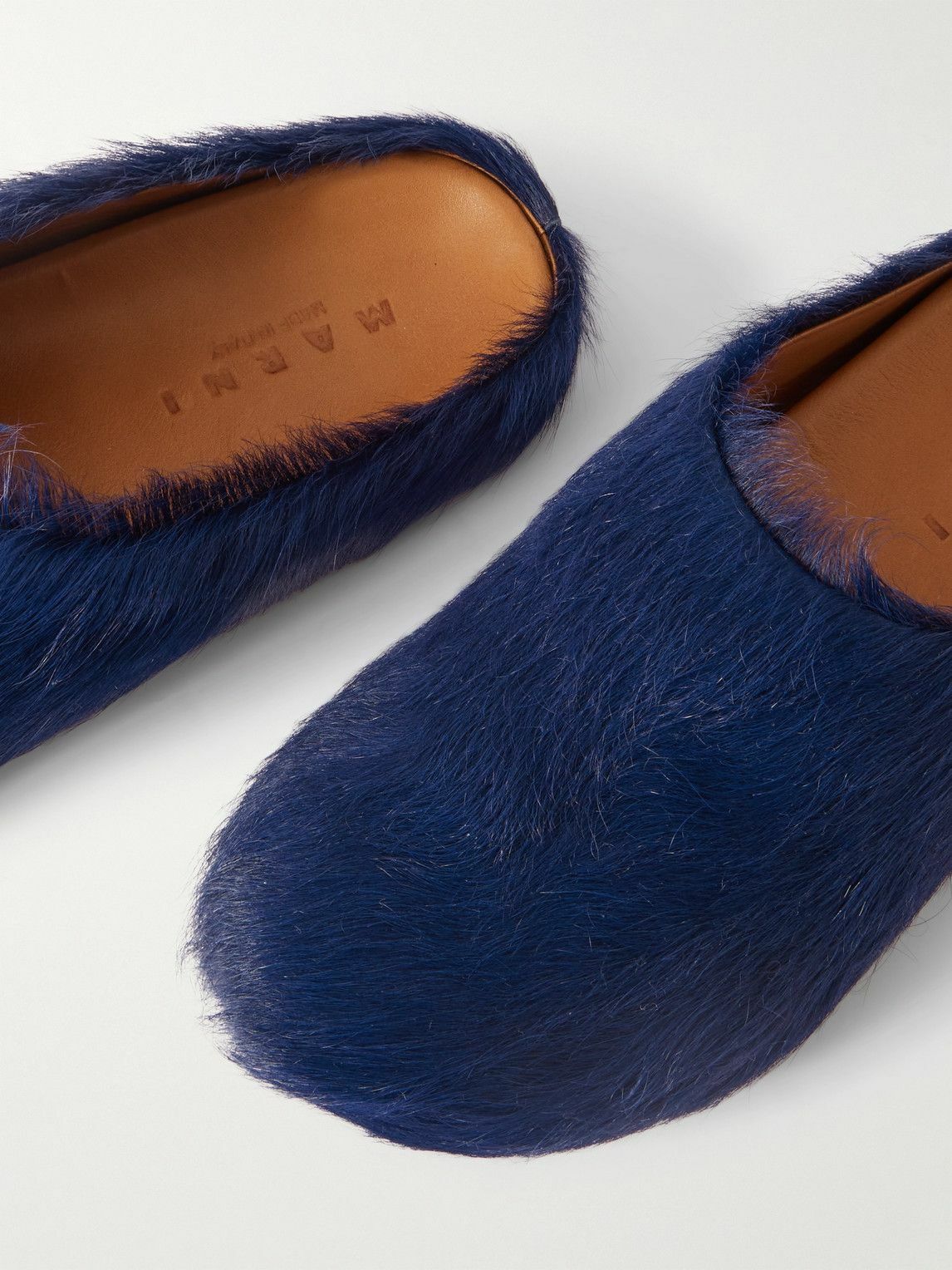 Marni - Fussbett Calf Hair Slippers - Blue