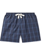 HOWLIN' - Holiday Wide-Leg Checked Cotton-Ripstop Drawstring Shorts - Blue - S