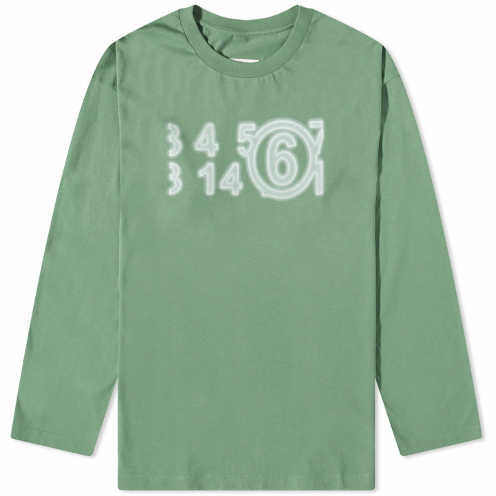 Photo: Maison Margiela Men's Number Logo Long Sleeve T-Shirt in Clover