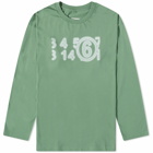 Maison Margiela Men's Number Logo Long Sleeve T-Shirt in Clover
