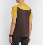 On - Performance-T Mesh and Melangé Stretch-Jersey T-shirt - Yellow