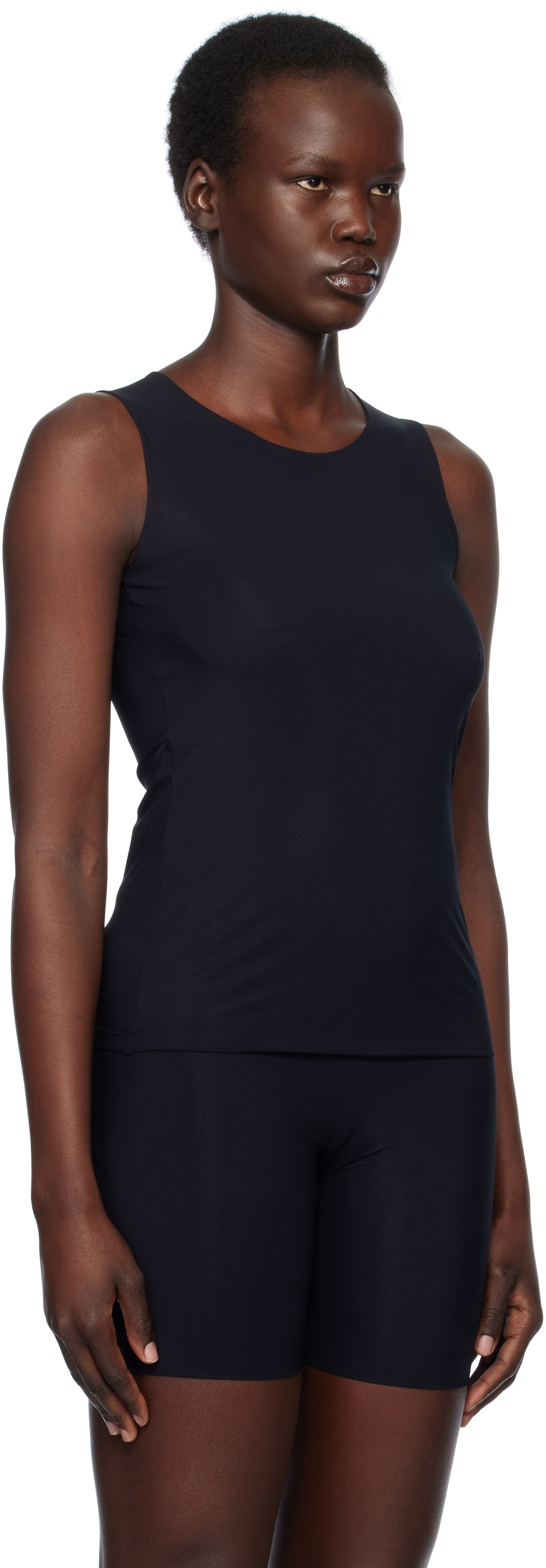 Jil Sander Black Nylon Tank Top