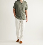 Onia - Vacation Camp-Collar Linen Shirt - Green