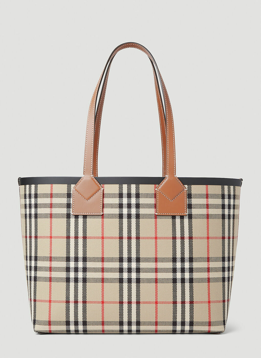 24AW new/Burberry チェック柄キャンバストートバッグ Bag Brown Burberrys Nova Check Boston Bag Canvas Beige Gold Auth