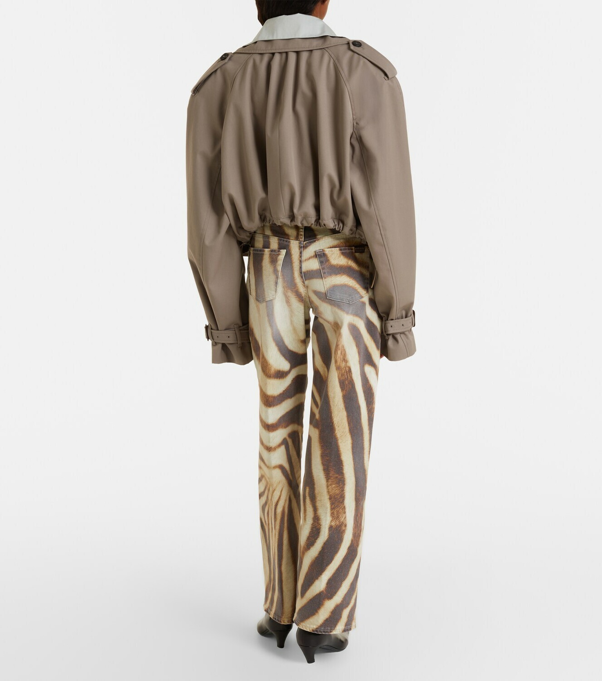 7 For All Mankind Stovepipe zebra-print straight jeans
