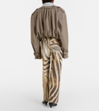 7 For All Mankind Stovepipe zebra-print straight jeans