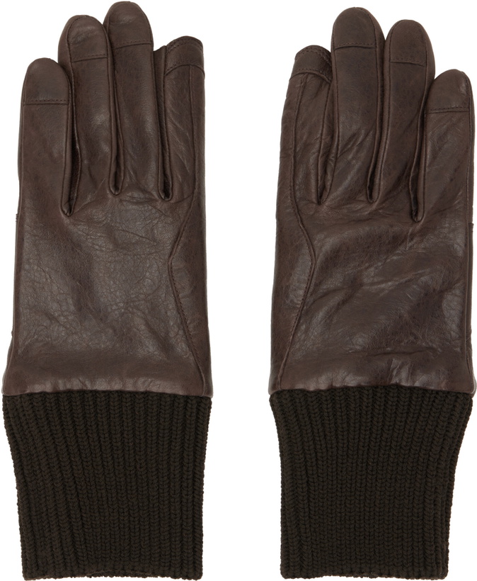Photo: Rick Owens Brown Tower Rib Cuff Gloves