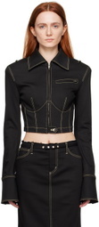 JUNEYEN Black Cropped Denim Jacket