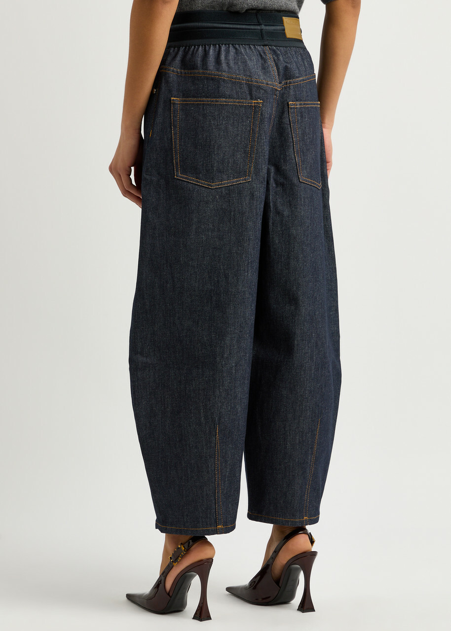 Helmut Lang Cocoon Cropped Barrel-leg Jeans Indigo Helmut Lang Helmut Lang Cocoon Cropped Barrel-leg Jeans Indigo Helmut Lang
