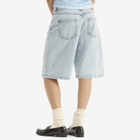 Casablanca Women's Graffiti Denim Shorts in Mid Wash
