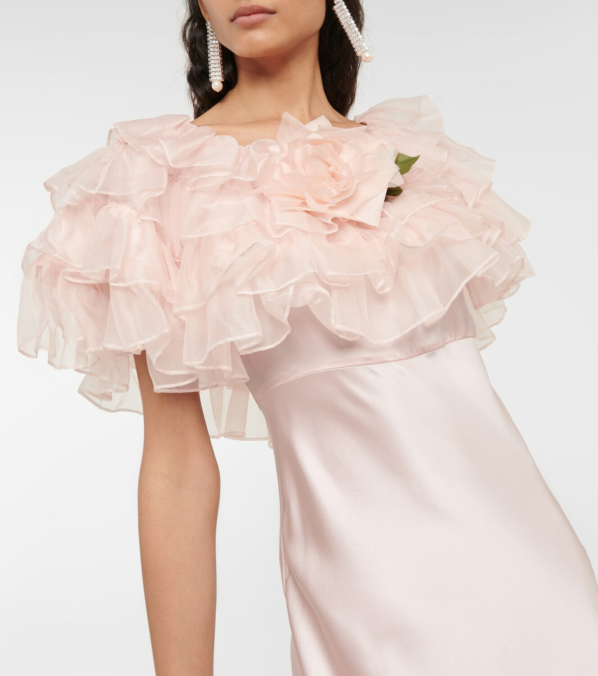 rodarte floral ruffled silk maxi dress Rodarte
