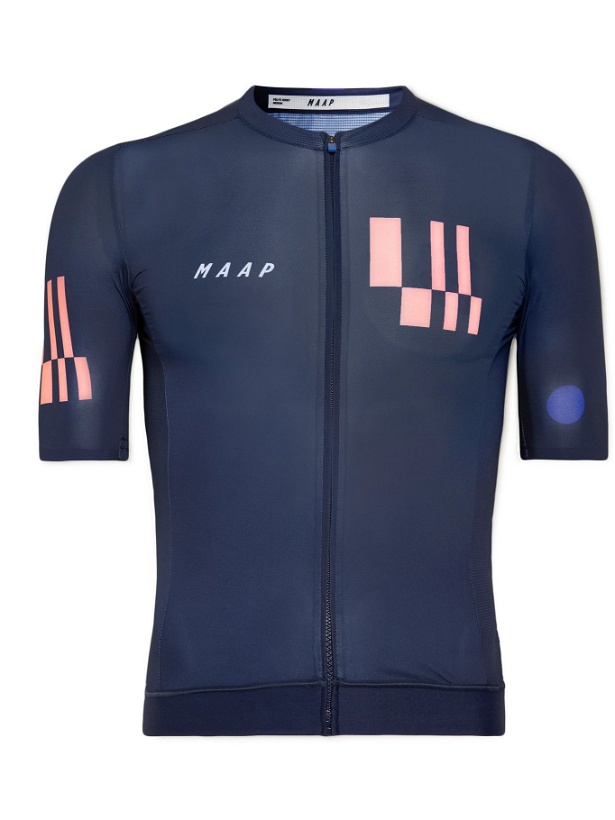 Photo: MAAP - Vapor Pro Printed Recycled Mesh Cycling Jersey - Blue