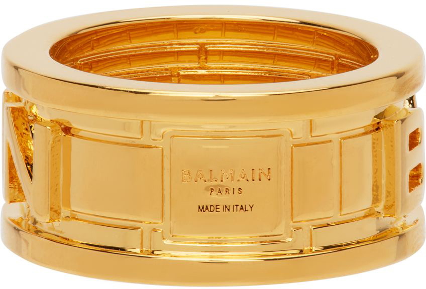 Balmain Rings Balmain Gold Tubular Chain Ring Balmain
