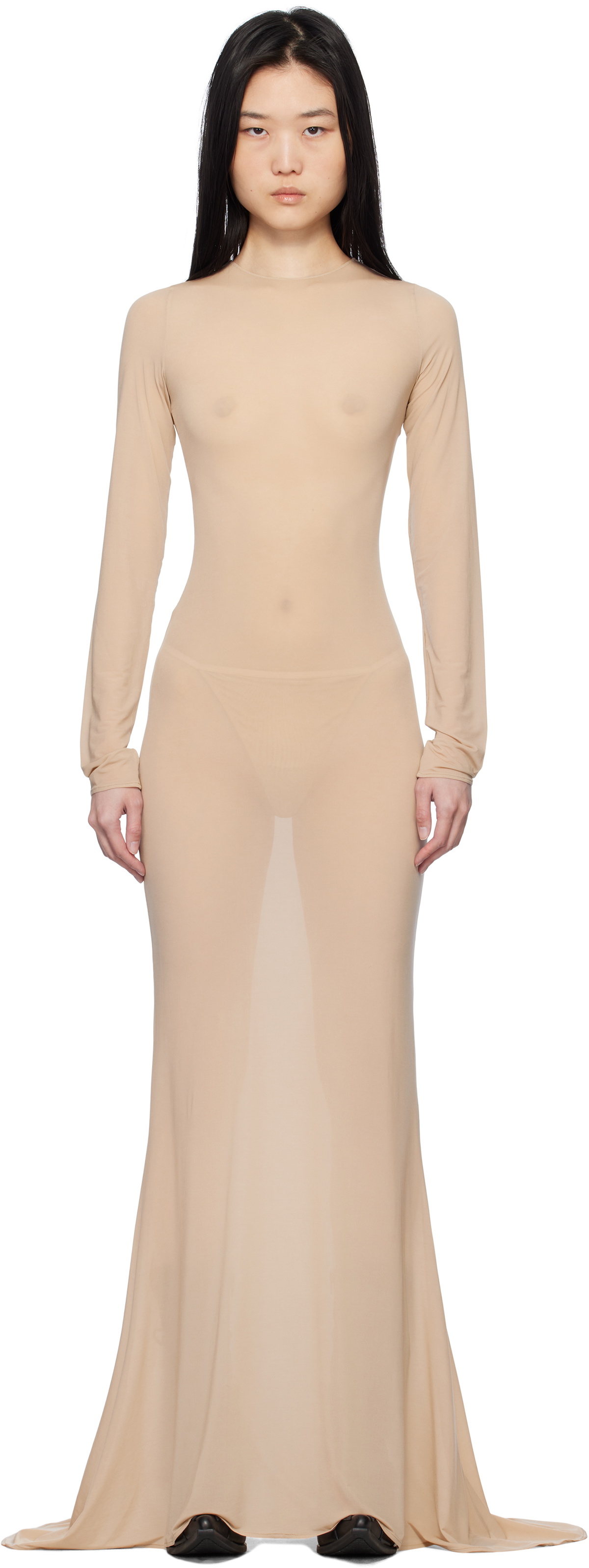 VETEMENTS Beige Stocking Styling Maxi Dress