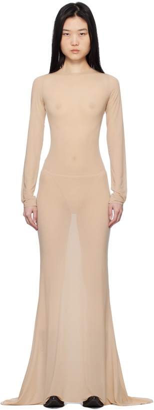Photo: VETEMENTS Beige Stocking Styling Maxi Dress