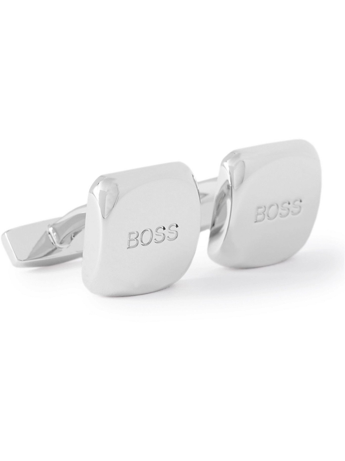 Photo: Hugo Boss - Logo-Engraved Silver-Tone Cufflinks