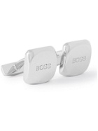 Hugo Boss - Logo-Engraved Silver-Tone Cufflinks