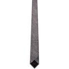 Brioni Brown and White Silk Standard Tie and Pocket Square Set