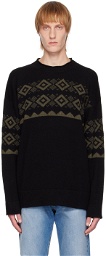 Margaret Howell Black Fair Isle Sweater
